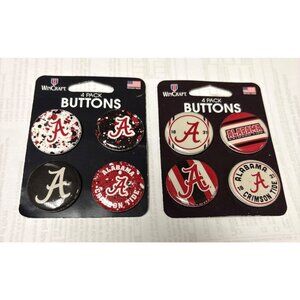 University of Alabama Crimson Tide Pin Button Set 8 Pack Wincraft Collectibles
